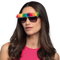 Lunettes Star Strass et Peluche Arc-En-Ciel