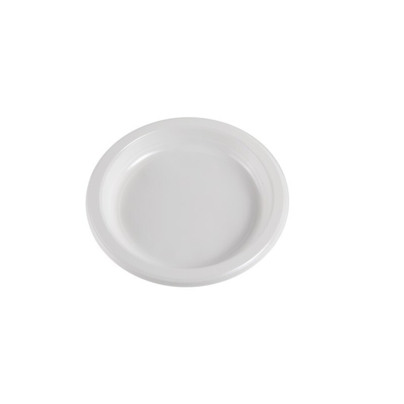 Assiettes Rondes en Plastique Réutilisable Blanc 16,5cm - 100 Pièces Assiettes Rondes en Plastique Réutilisable Blanc 16,5cm - 100 Pièces