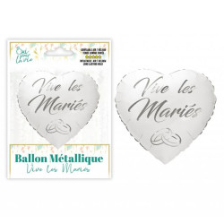 Ballon Métallique Coeur  Vive Les Mariés