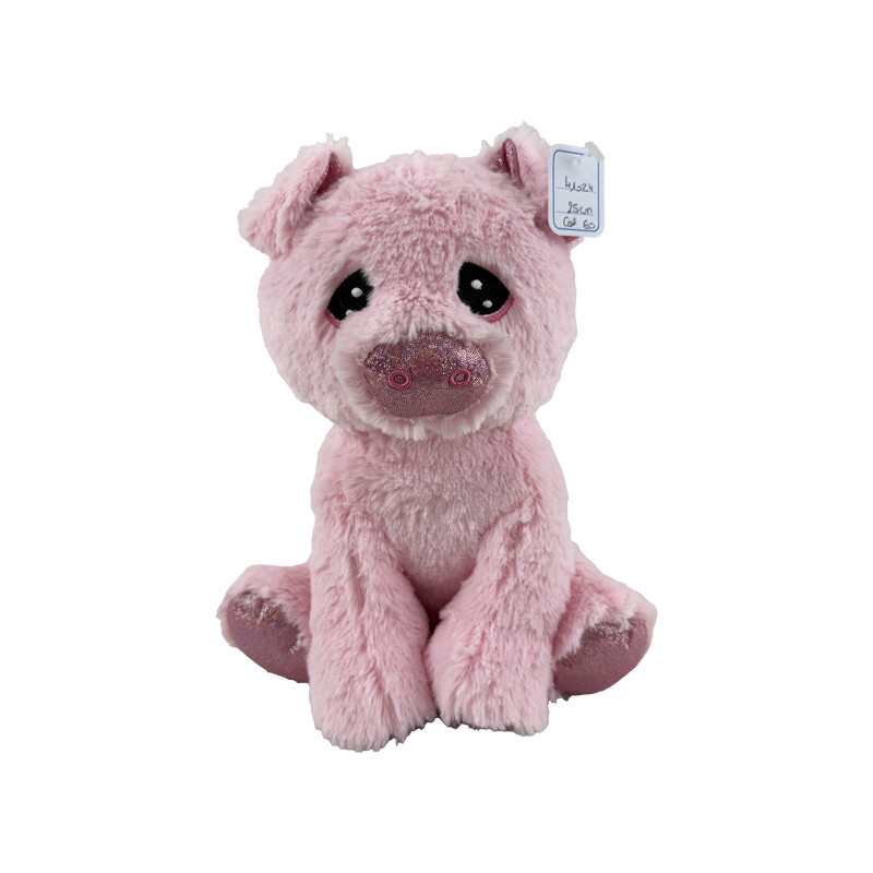 Peluche Cochon Assis 25cm