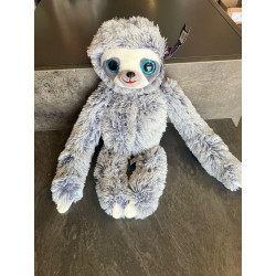 Peluche Paresseux Assis Gros Yeux 28cm