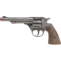 Revolver CowBoy 8 Coups Métal Argent Luxe