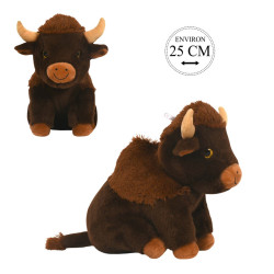 Peluche Bison Assis 27cm