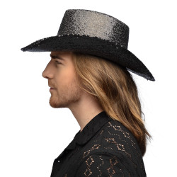 Chapeau de Cowgirl Rodéo Sequin Noir