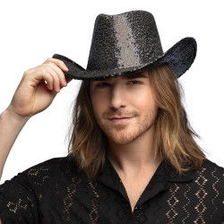 Chapeau de Cowgirl Rodéo Sequin Noir