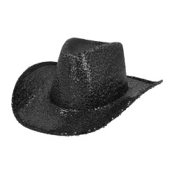 Chapeau de Cowgirl Rodéo Sequin Noir
