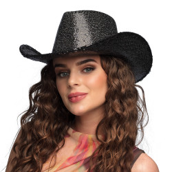 Chapeau de Cowgirl Rodéo Sequin Noir