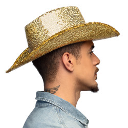 Chapeau de Cowgirl Rodéo Sequin Or