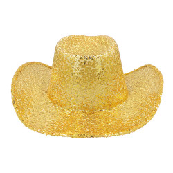 Chapeau de Cowgirl Rodéo Sequin Or