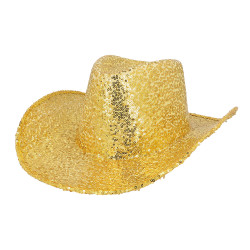 Chapeau de Cowgirl Rodéo Sequin Or