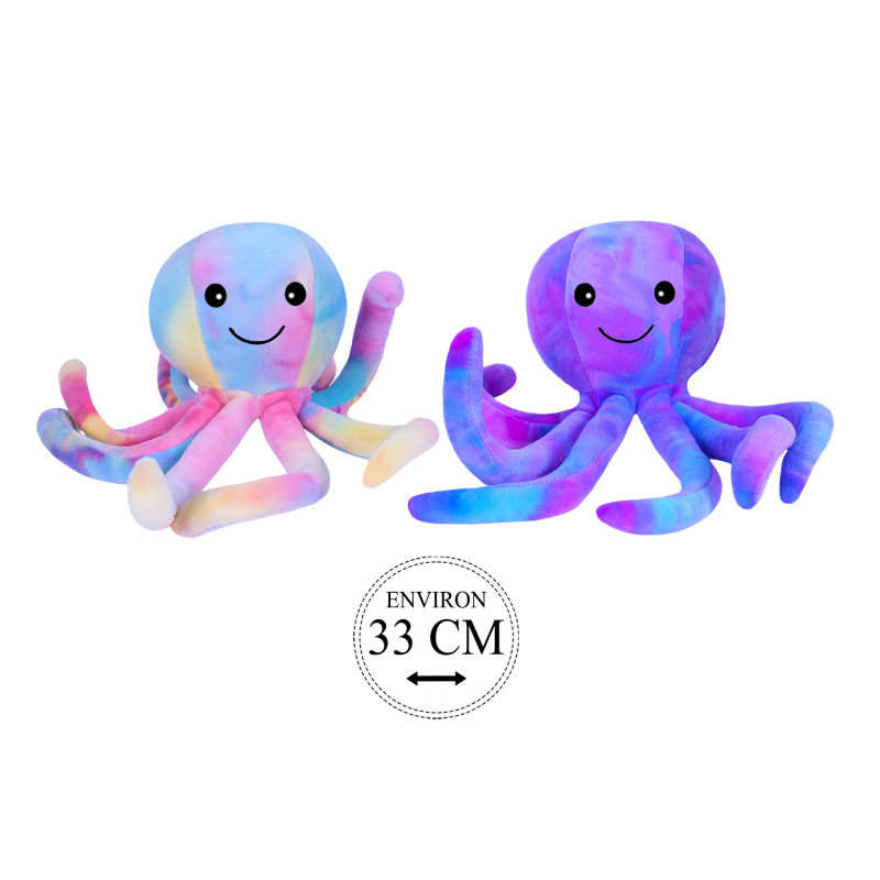 Peluche Pieuvre Coloré 33cm