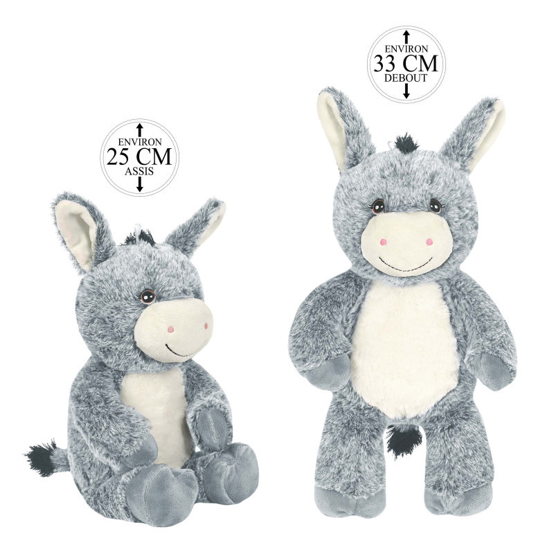 Peluche Âne Assis 25cm