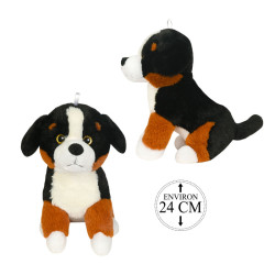 Peluche Chien Bouvier Bernois Assis 24cm