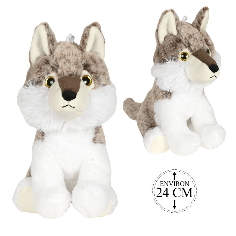 Peluche Loup Assis 24cm