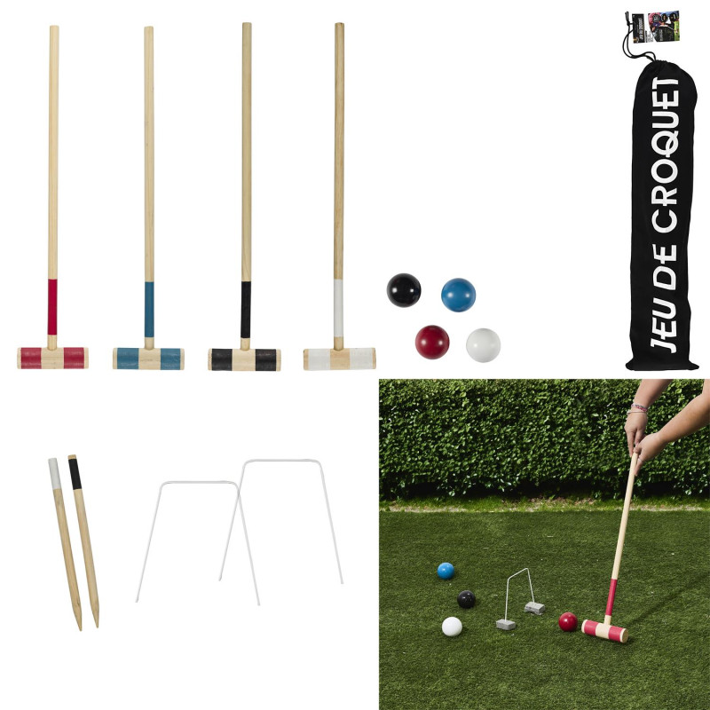 Jeu du Croquet en Bois 4 Joueurs