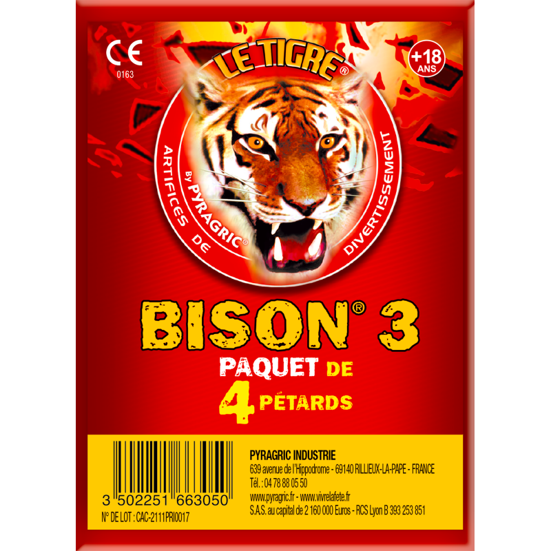 Pétards à Mèche 4 Pièces LE TIGRE® BISON N°3