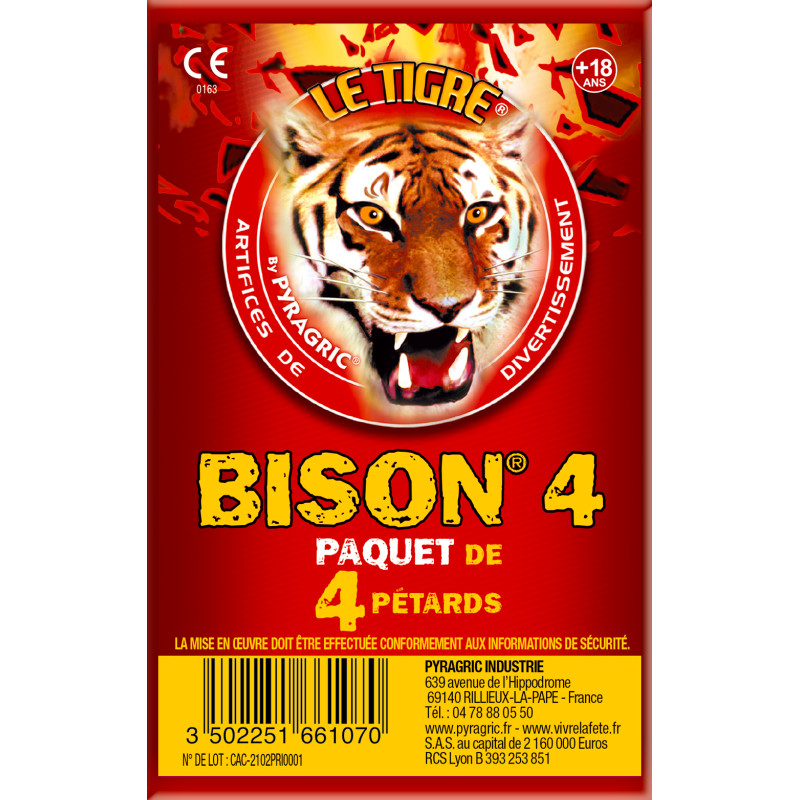 Pétards à Mèche 4 Pièces LE TIGRE® BISON N°4