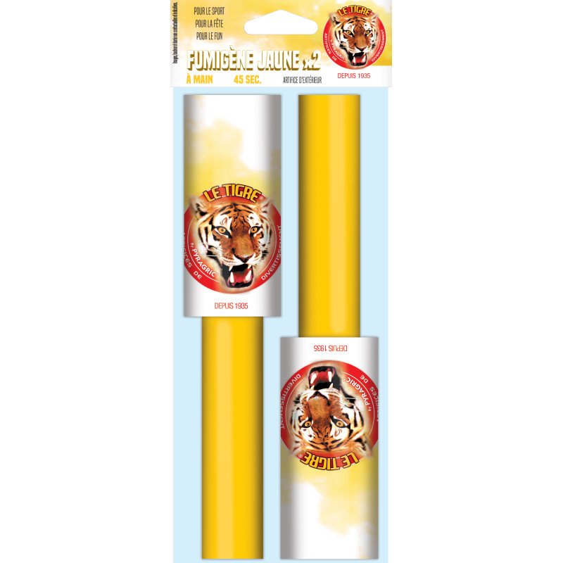 Fumigène à Main Jaune 2 Pièces 45 Secondes