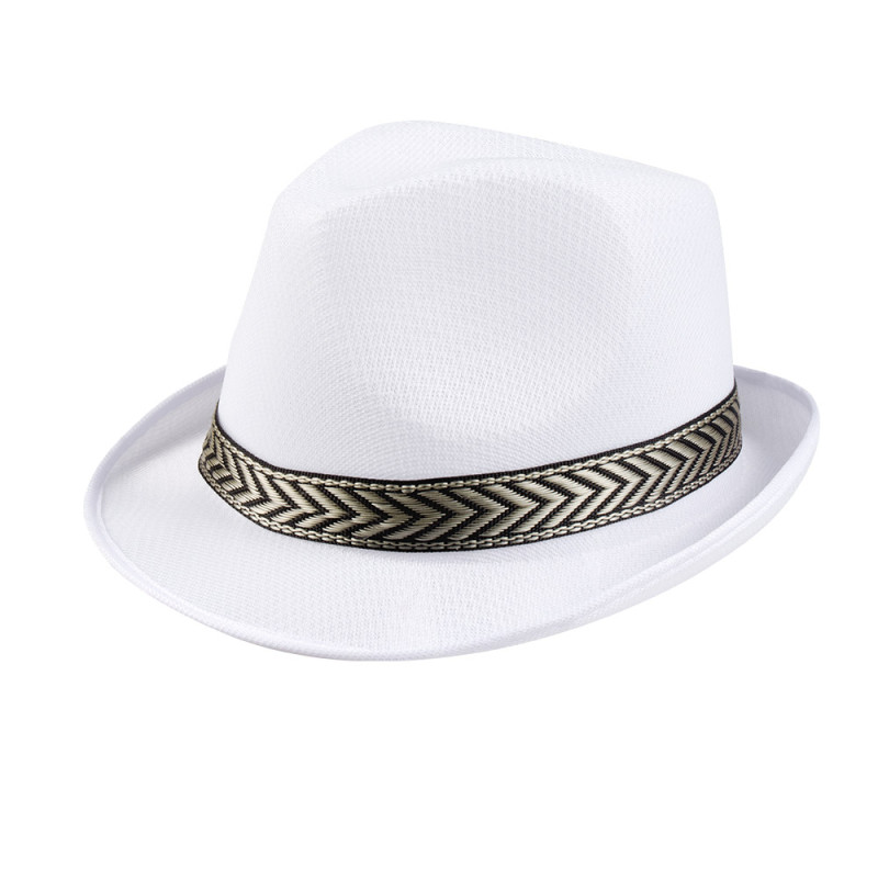 Chapeau Borsalino Blanc avec Bandeau Chapeau Borsalino Blanc avec Bandeau