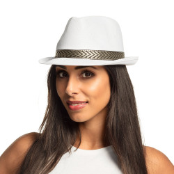 Chapeau Borsalino Blanc avec Bandeau