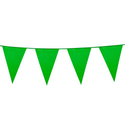 Guirlande Vert 10 Mètres Grands Fanions Triangulaires
