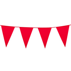 Guirlande Rouge 10 Mètres Grands Fanions Triangulaires