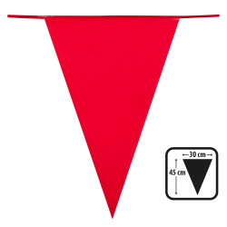 Guirlande Rouge 10 Mètres Grands Fanions Triangulaires
