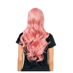 Perruque Luna Cheveux Long Ondulés Rose Pastel
