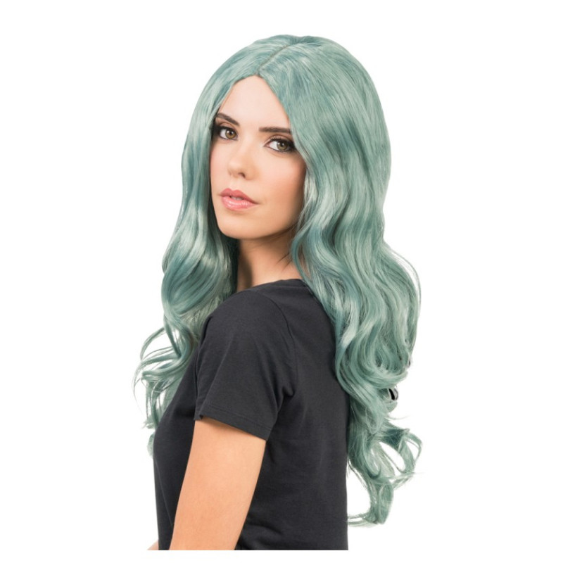 Perruque Luna Cheveux Long Ondulés Vert