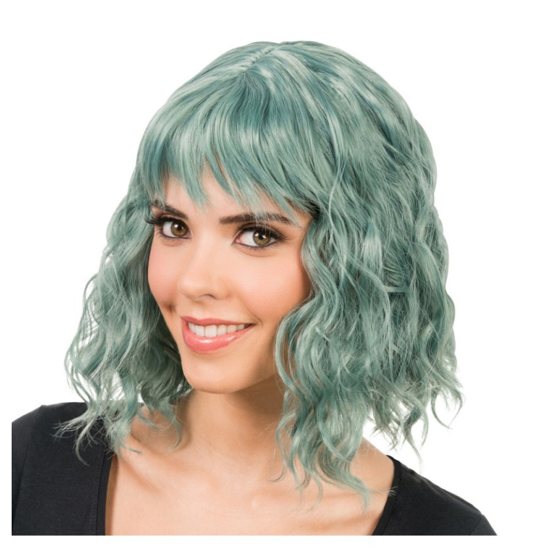 Perruque Tessa Cheveux Court Ondulés Vert