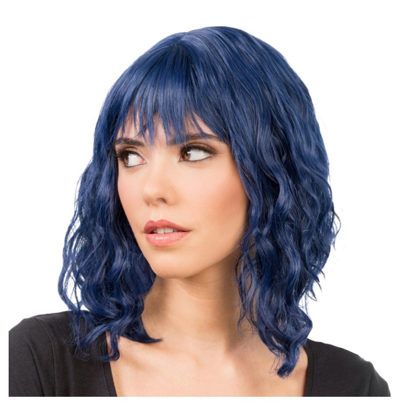 Perruque Tessa Cheveux Court Ondulés Bleu