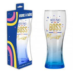 Verre à Bière En Verre Humoristique Boss