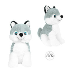 Peluche Chien Husky Assis 23cm