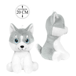 Peluche Chien Husky Assis 20cm