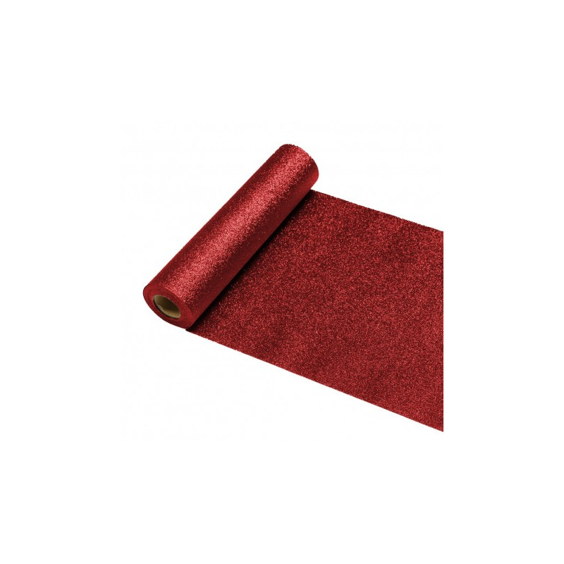 Chemin De Table Pailletté Premium Rouge