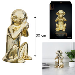 Sculture Singe Doré 28cm