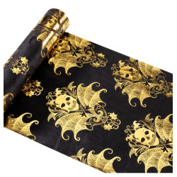 Chemin De Table Velours Noir Halloween Baroque