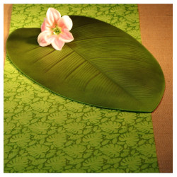 Chemin De Table Intissé Feuilles Tropical en Reliefs