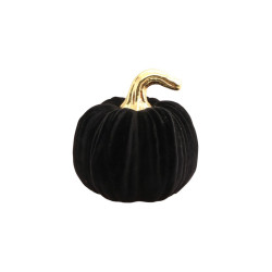 Citrouille Floquée Noire 13cm
