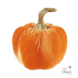 Citrouille En Velours Couleur Assortie 13cm