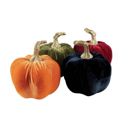 Citrouille En Velours Couleur Assortie 13cm