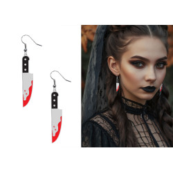 Boucles d'Oreilles Halloween Couteaux Ensanglantés
