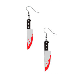 Boucles d'Oreilles Halloween Couteaux Ensanglantés