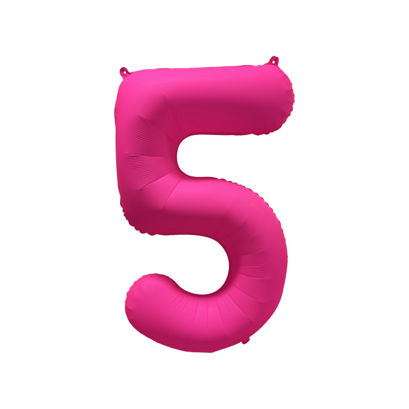 Ballon Chiffre Métallique Géant Rose Fluo N° 5 Ballon Chiffre Métallique Géant Rose Fluo N° 5