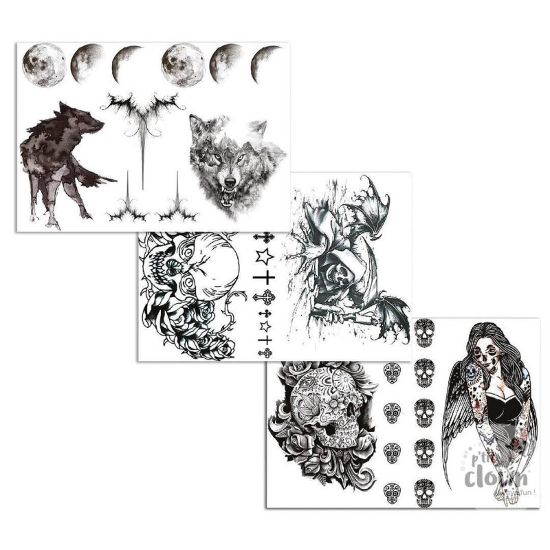 Tatouage Éphémère Halloween Modèles Assortis
