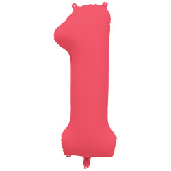 Ballon Chiffre Métallique Géant Rouge Fluo N° 1