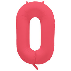 Ballon Chiffre Métallique Géant Rouge Fluo N° 0