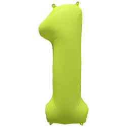 Ballon Chiffre Métallique Géant Jaune Fluo N° 1