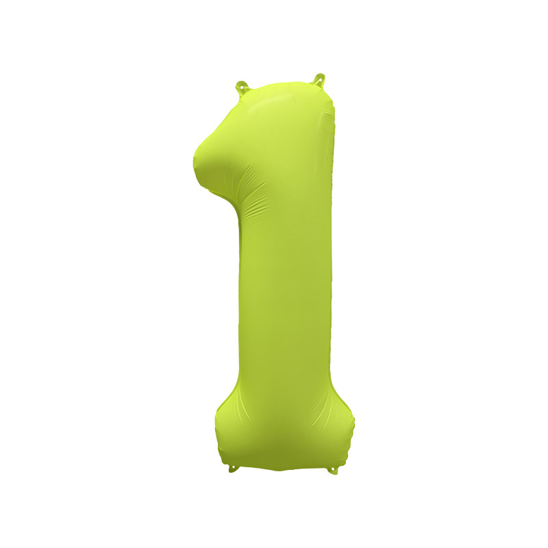 Ballon Chiffre Métallique Géant Jaune Fluo N° 1