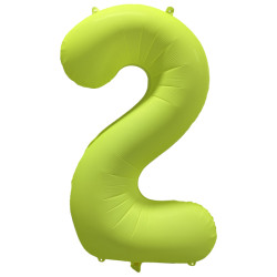Ballon Chiffre Métallique Géant Jaune Fluo N° 2